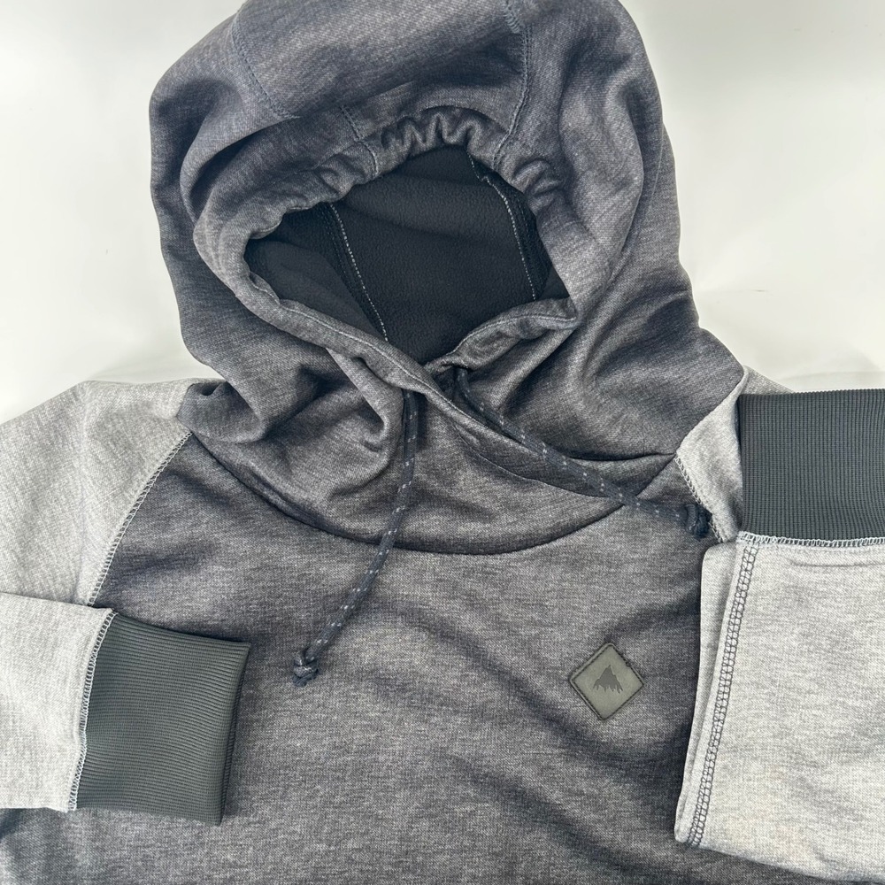 Burton Heron Pullover Womens Large Gray Dryride Fleece Hoodie Snowboard 14119102